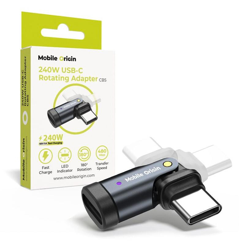 Mobile Origin Mobiele USB-C rotatieadapter 240W model CB5