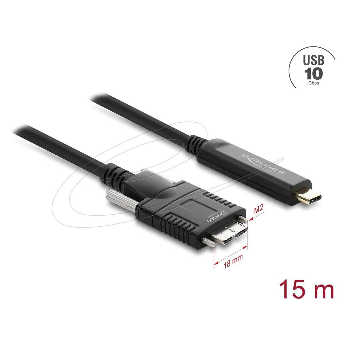 Delock Aktives Optisches Kabel USB 10 Gbps USB Type-C Stecke (15 m, USB 2.0) (83681)