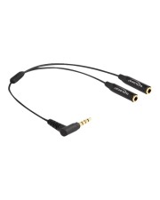 Delock Audio Splitter Klinkenstecker 3.5mm zu 2 x Klinkenbuchse 4 Pin Audio/Multimedia 4-polig (66242)