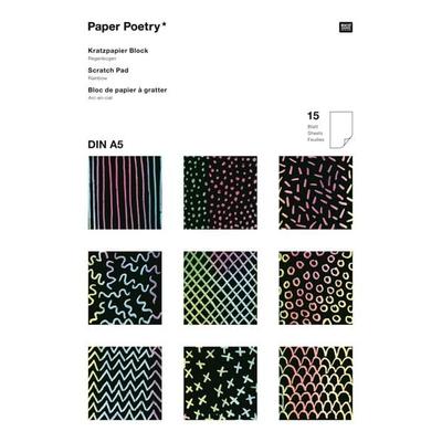 Kratzpapier Block Regenbogen, Din A5 MIX