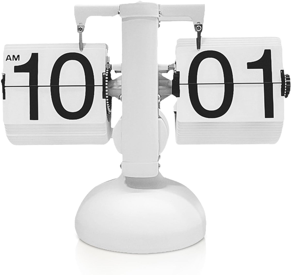 Dailygoods Dailygoody Flip Desk Clock - Retro Geluidloze Digitale Klok - Wit