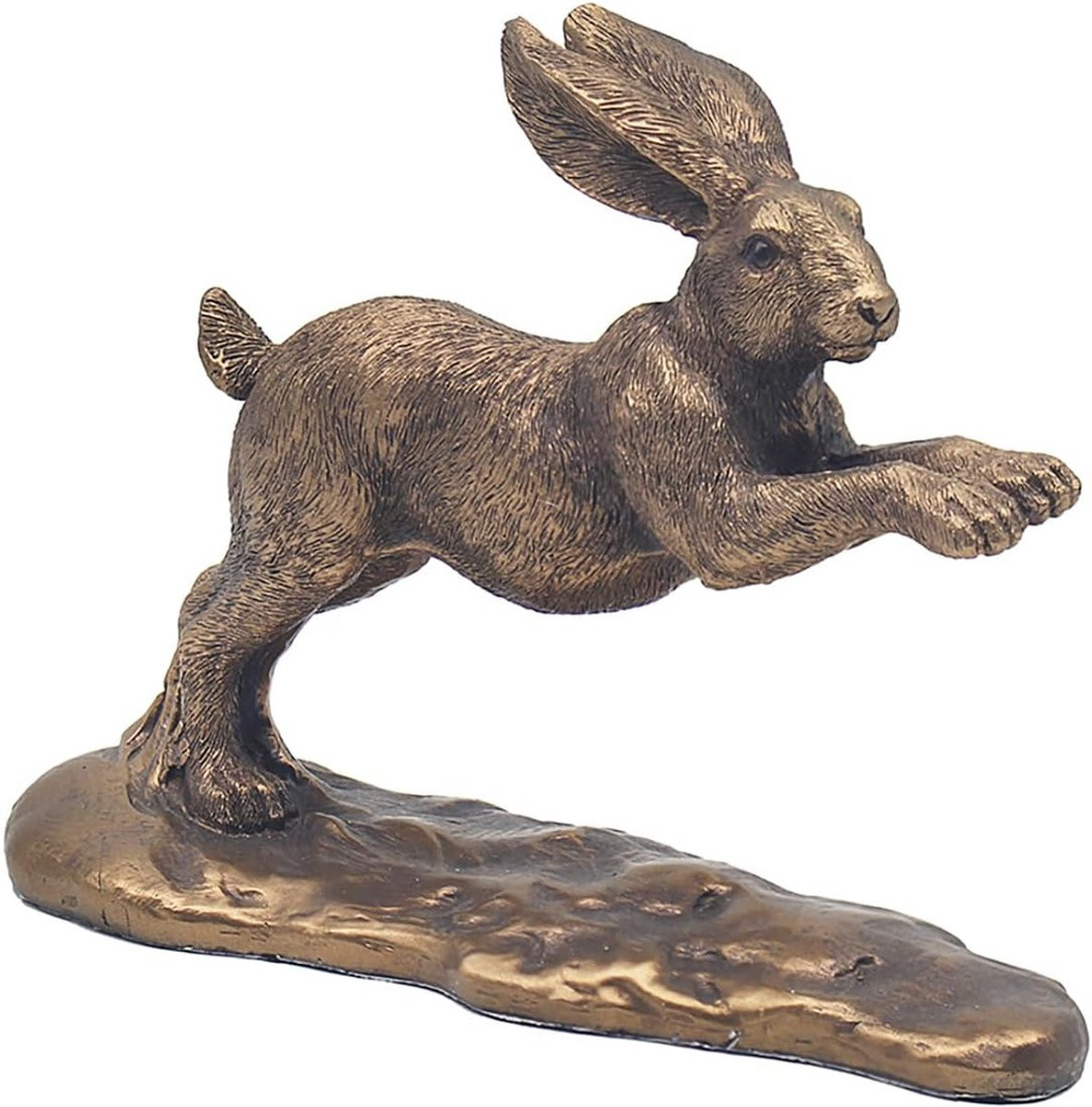 Bronzen Haas Beeldje - Decoratief Dierenbeeld Ornament voor Woonkamer en Tuin