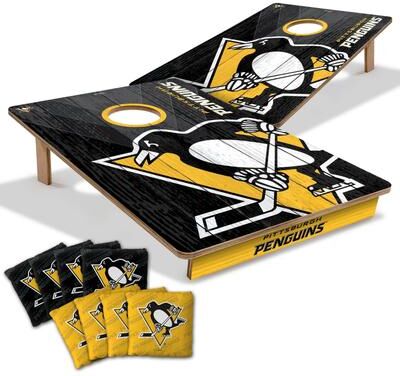Skip's Garage Pittsburgh Penguins NHL Tailgate Cornhole Board Set
