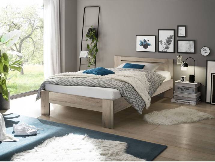 Pol-Power Bett in Eiche San Remo hell. Abmessungen (BxHxT) 125x71x204 cm