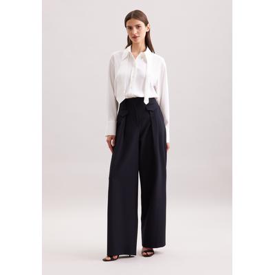 Culotte SEIDENSTICKER "Schwarze Rose", Damen, Gr. 42, Normalgrößen, blau, 88% Polyester, 12% Elasthan, unifarben, Hosen Culotte