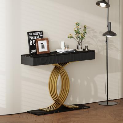 GREATPLANINC 3 Drawers Console Table with Metal Frame