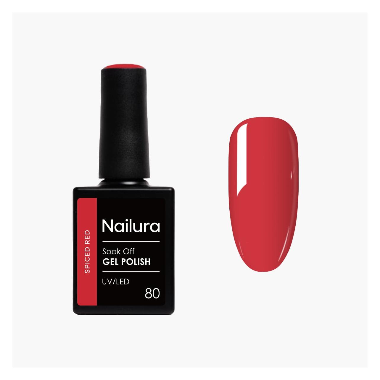 Nailura - Gel Polish 80 - Spiced Red - 10 ml (Spiced Red) (70099)