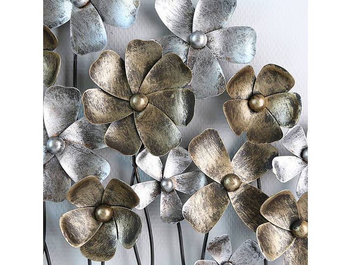 home24 Muurdecoratie Fleurs gelakt aluminium bruin 60 x 82 x 5cm