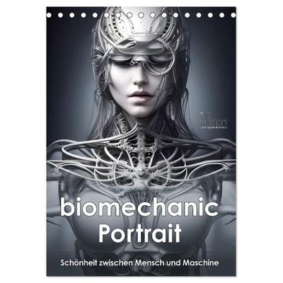 Biomechanic Portrait - Schönheit zwischen Mensch und Maschine (Tischkalender 2026 DIN A5 hoch), CALVENDO Monatskalender