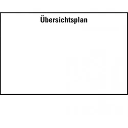 Dreifke® Aufkleber mit Titelzeile Übersichtsplan, transparent, Folie, selbstklebend, 70x50mm