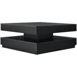 Helloshop26 - Couchtisch mit drehbarer Tischplatte Faserplatte 76 x 76 cm schwarz 03_0004129