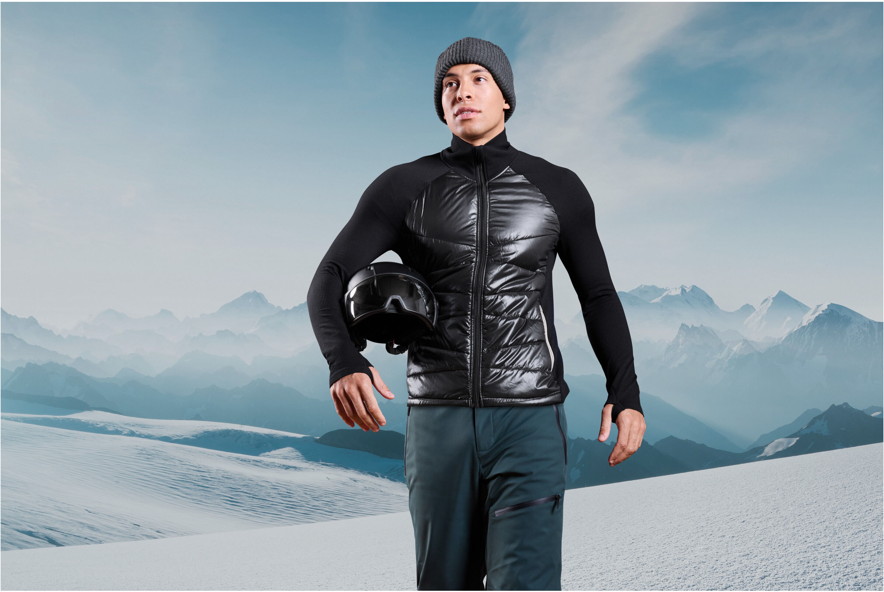 CRIVIT Herren Jacke, vorderer Teil aus gestepptem Material
