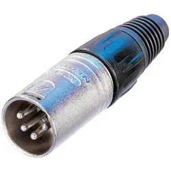 Neutrik Kabelstecker XLR vernickelt 4-polig, Audio Stecker, Silber