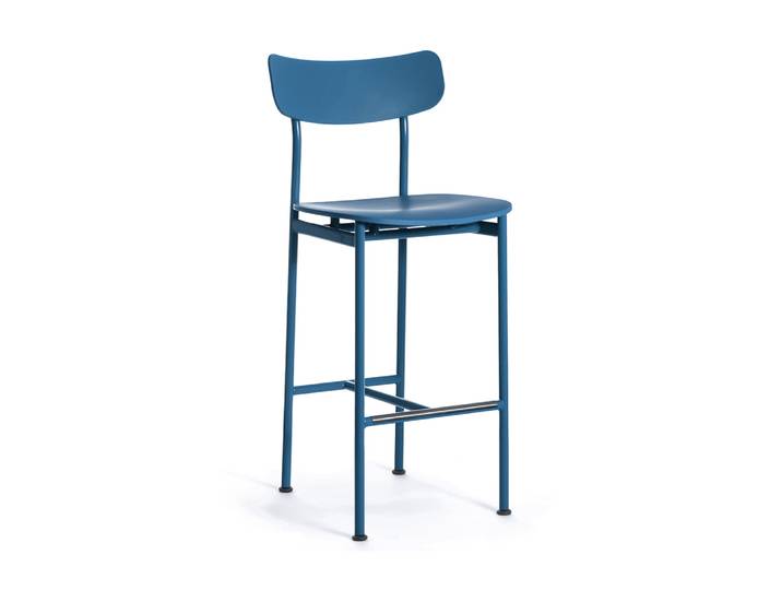 MAGIS tabouret moyen MOTTA SD2550 (Bleu - Polypropylène recyclé et acier peint)
