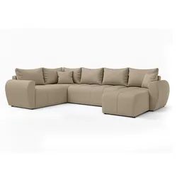 WOHNLANDSCHAFT Malatya U Form MAX Hellbraun 311/145/80 cm mit Schlaffunktion