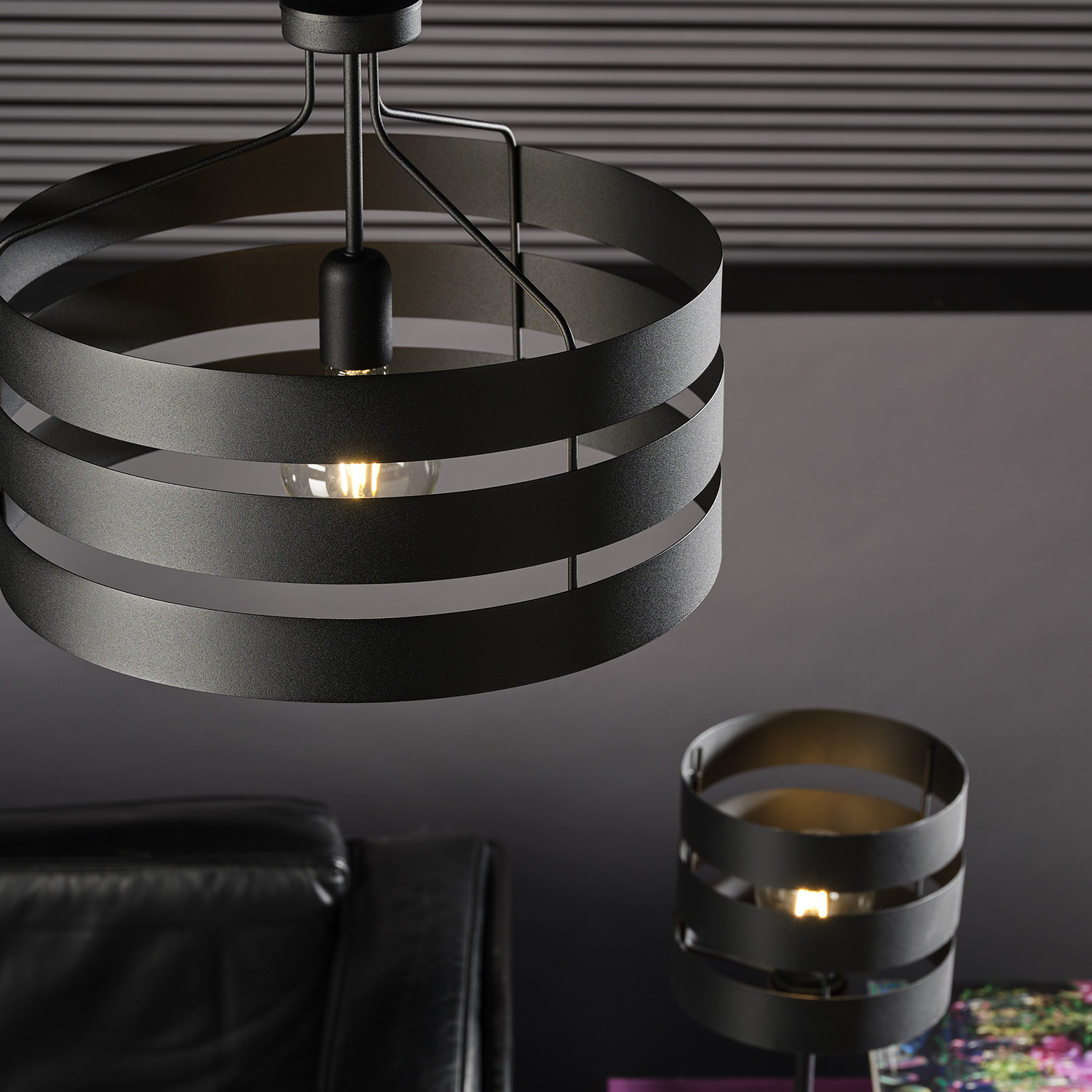home24 Hanglamp Ulisse zwart metaal B: 45 cm, D: 45 cm, H: 120 cm, E27