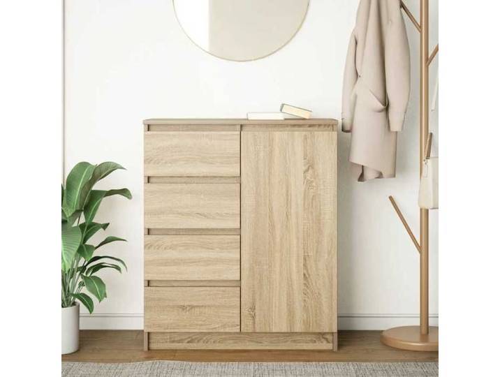 BEAU Cabinet salon-séjour - Meuble Commode - Buffet de Rangement - avec tiroirs - chêne sonoma - 71x35x84 cm - bois d'ingénierie[330