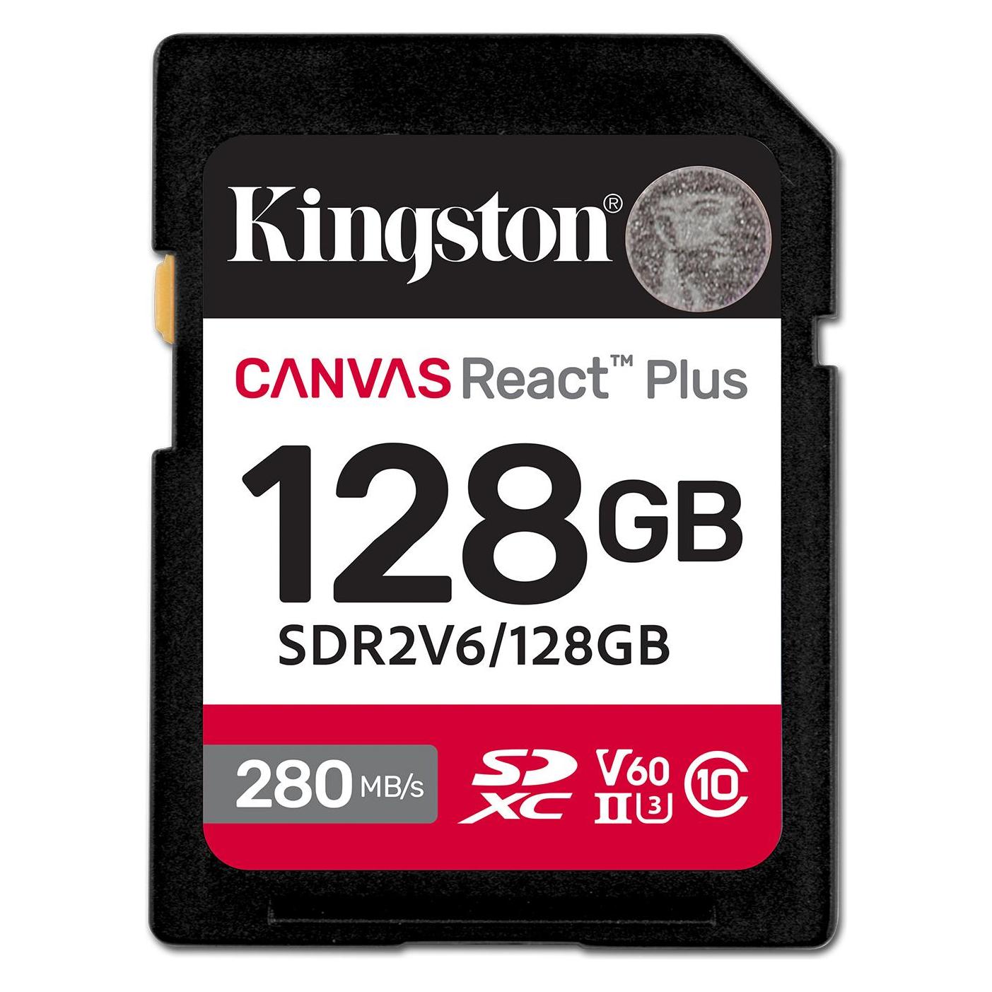 Kingston Canvas React Plus V60 (128 GB, SDXC, U3, UHS-II) (SDR2V6/128GB)