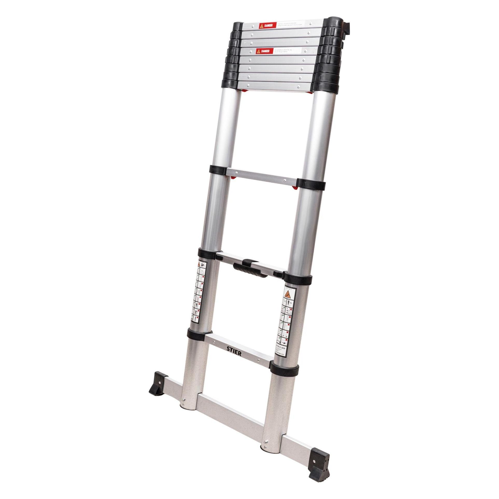 Stier Teleskopleiter Premium+ 3,2 m 11 Sprossen (Teleskopleiter, 81 cm) (92174191)