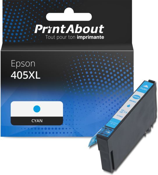 PrintAbout Cartouche compatible Epson 405XL (C13T05H24010) - Cyan - Grande capacité Cyan