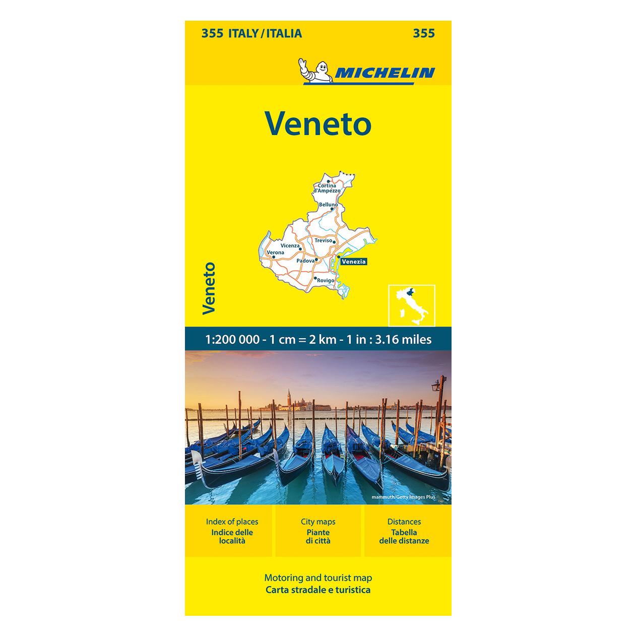 Michelin Veneto - Local Map 355: Strassen- und Tourismuskarte 1:200.000 (45497521)