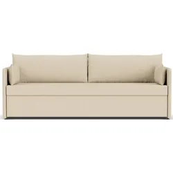 Offset Dreier-Sofa sandfarbig ausziehbar