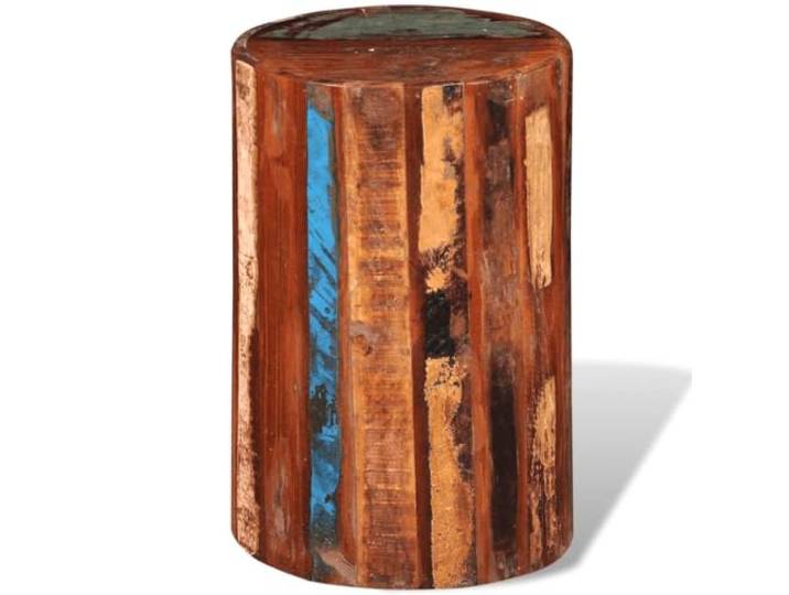 TUERYAFEK Hocker Altholz Massiv Zylinderform Recyceltes Holz, Vintage-Stil, Stabil, Langlebig, Handgefertigt, Einzigartig