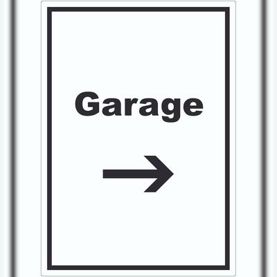 HB-Druck Garage Aufkleber mit Text und Richtungspfeil rechts Auto Stellplatz hochkant A0 (841x1189mm)