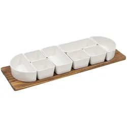 Ladelle Modular Server  ALTO - weiß - mit Holztablett - 9 teilig