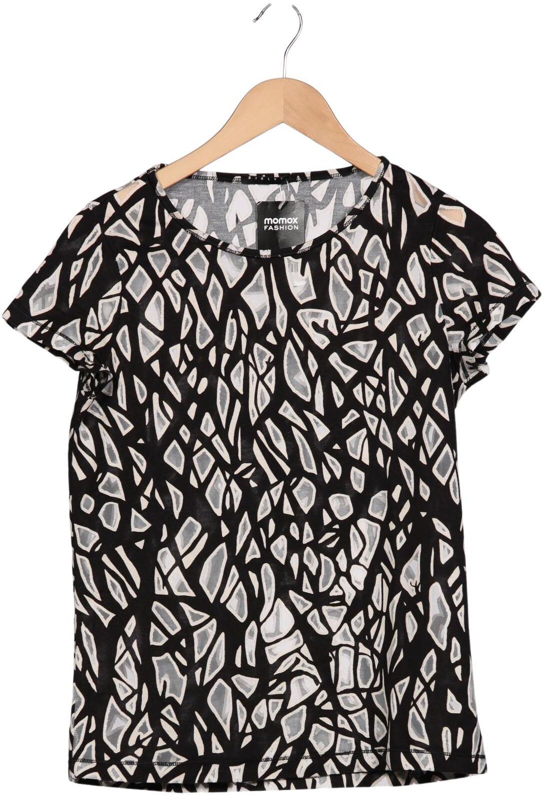 Sisley Damen T-Shirt, Mehrfarbig, Gr. M, Viskose / Synthetik - Second Hand