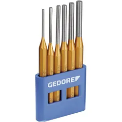 Gedore, Meissel, Splinttreiber-Satz inkl. PVC-Halter, 6-teilig, Stahl/Lackierung, Silber/Kupfer