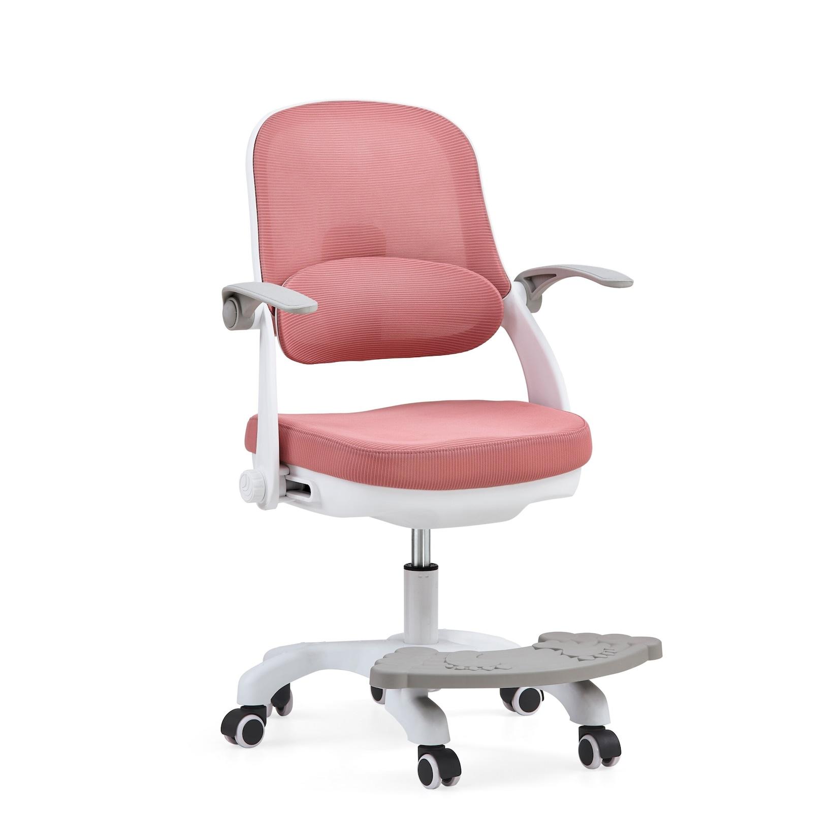 hjh OFFICE Kinderdrehstuhl Kiddy Smart Step Stoff / Netzstoff mit abklappbaren Armlehnen
