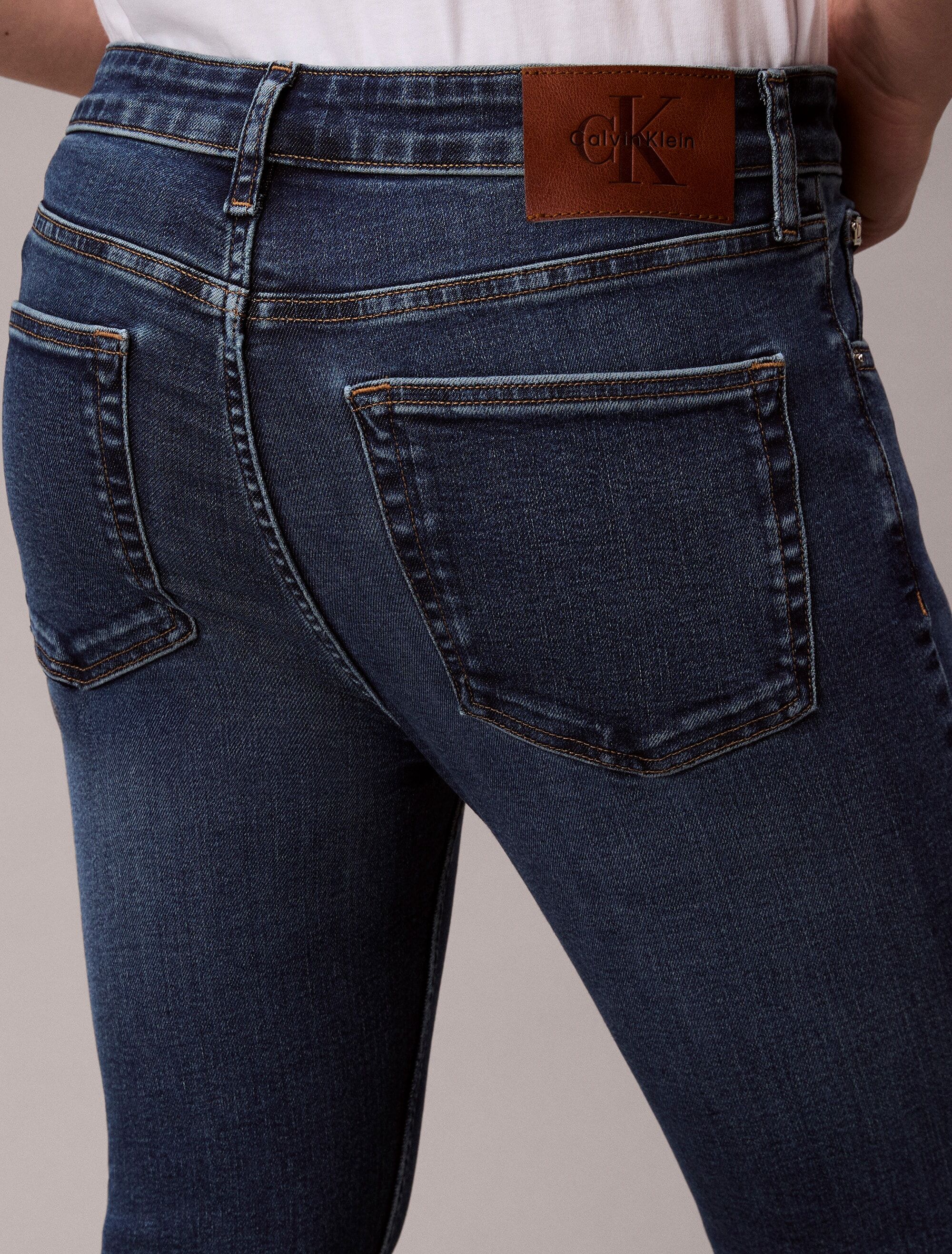Skinny-fit-Jeans CALVIN KLEIN JEANS "SKINNY JEAN REGEN", Herren, Gr. 38, Länge 34, blau (oil slick), Denim/Jeans, Obermaterial: 80% Baumwolle, 12% Polyester, 6% Elastomultiester, 2% Elasthan, unifarben, skinny fit lang, Jeans Skinny-fit-Jeans, Mit Gürtels