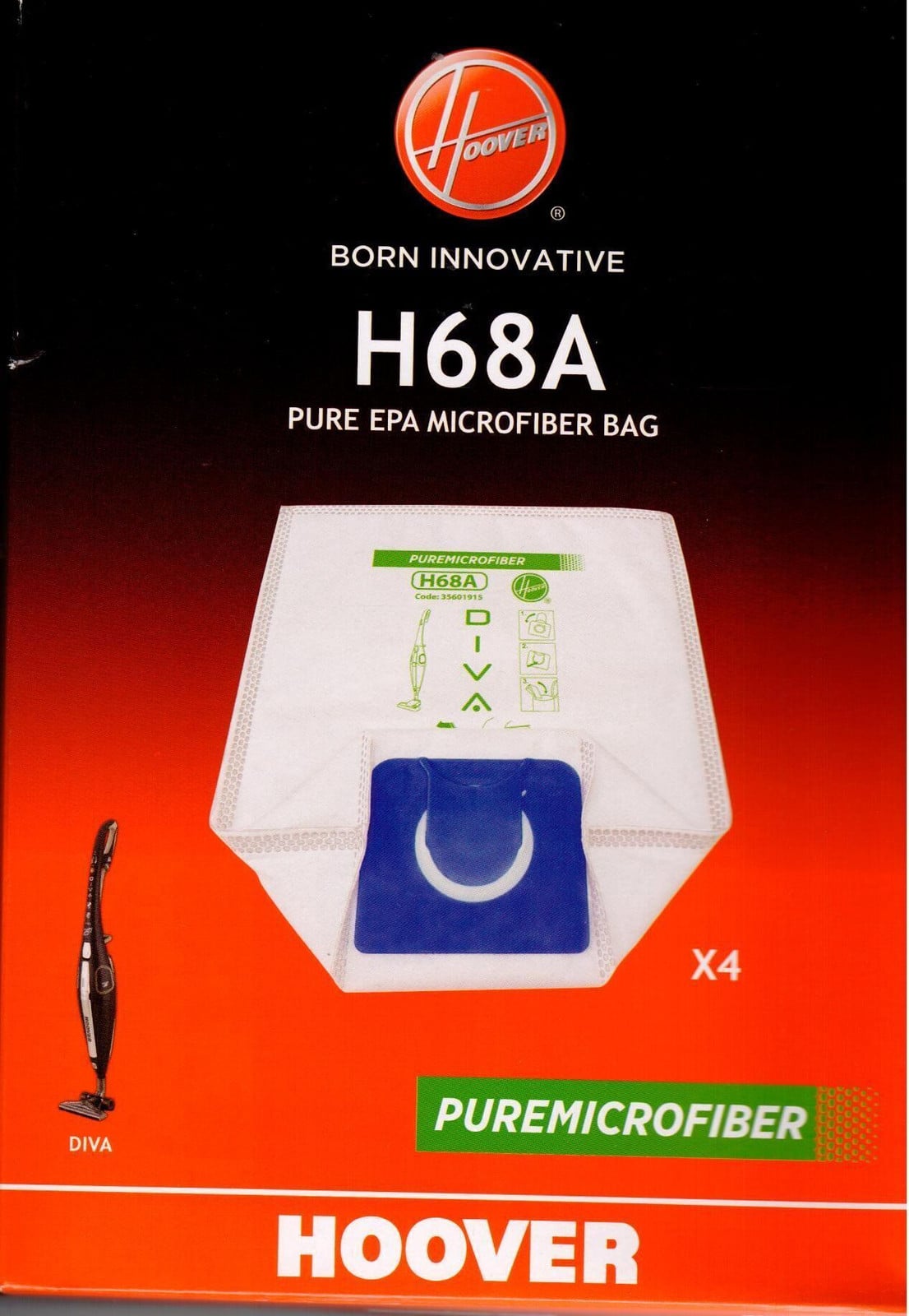 Hoover Diva Tutto in 1 Stofzuigzakken Blauw Wit Microvezel