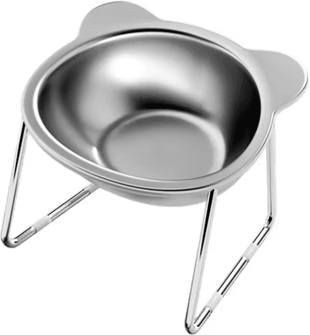 Inspire Picks Elevated Stainless Steel Cat Bowl Raised Cat Bowl With 15 Tilted Design For Healthier Feeding bowl With Holder