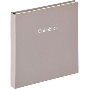 walther-design Gästebuch GB-206-X Fun, grau, 26 x 25 cm, blanko weiß, Hardcover mit Prägung, 50 Seiten