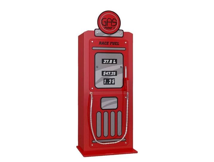 Schrank Tankstelle 54 x 141 x 40cm Rot
