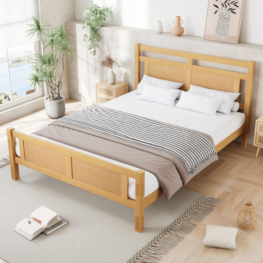 World Menagerie Double (4'6) Bed Frame Brown 98cm H X 142cm W X 199cm L