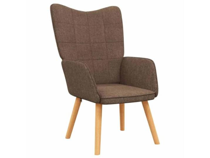 HAQWRDQSG Relaxsessel Braun Stoff Polstersessel Massivholz 61,5x69 cm Moderne Quadratnaht-Optik mit bequemer Schaumstoff-Polsterung und Holzbeinen, ideal fürs Wohnzimmer.