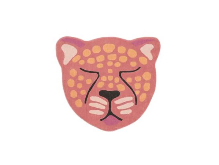 RugVista Simba Kinderteppich, Ø 100 cm, Rosa/Multi Rund, Niedriger Stapel, Nur chemische Reinigung, Oeko-Tex 100, Ohne gefährliche Chemikalien, Kinderzimmer