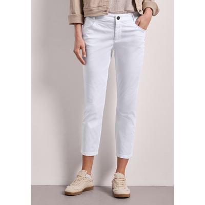 7/8-Hose STREET ONE, Damen, Gr. 46, Länge 26, weiß, Web, 97% Baumwolle, 3% Elasthan, unifarben, comfort fit 7/8-Länge, Hosen 7/8-Hose, 4-Pocket Style
