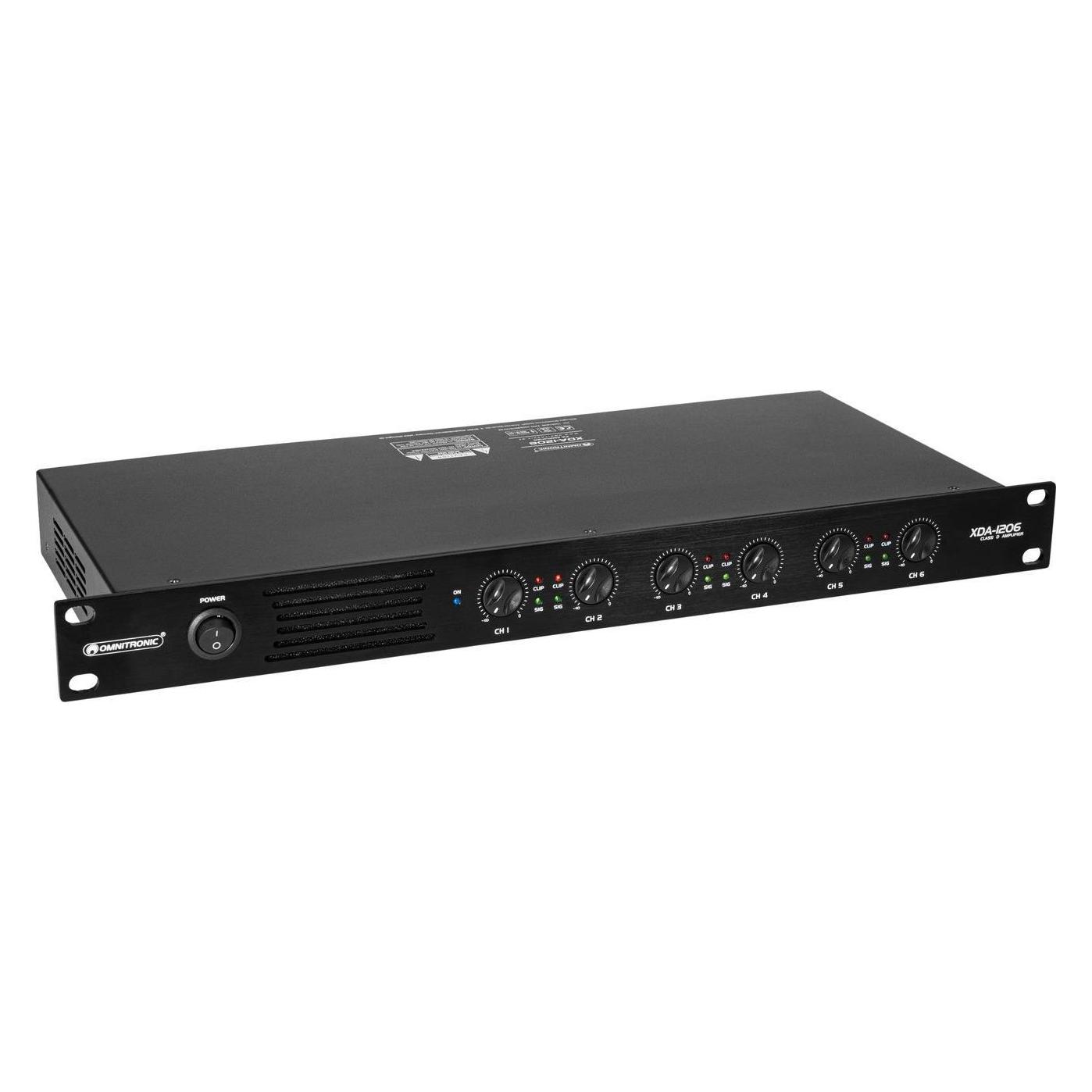 Omnitronic XDA-1206 6-Kanal Class-D-Verstärker (Endstufe, Verstärker) (10451638)