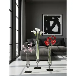 Dekovase Lazaro mit filigranem Eisenständer – für Blumenarrangements, Höhe 140 c...