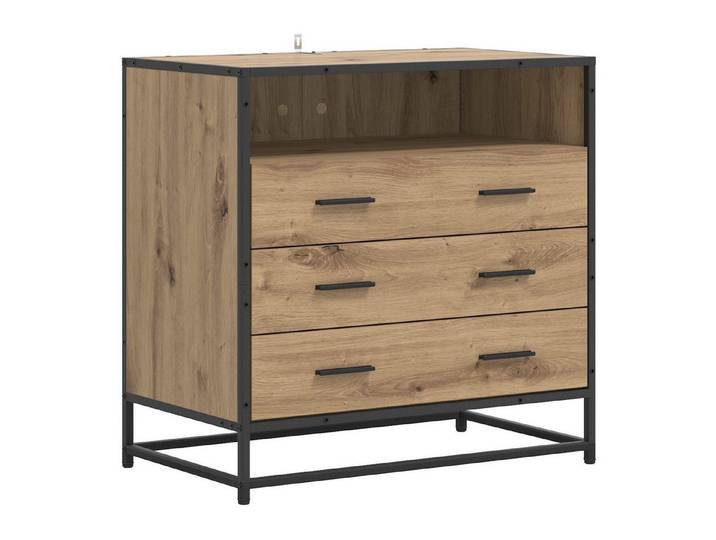 vidaXL Kommode Schubladenschrank 3-Schublade Artisan-Eiche 70 x 41 x 70 cm (1 St)