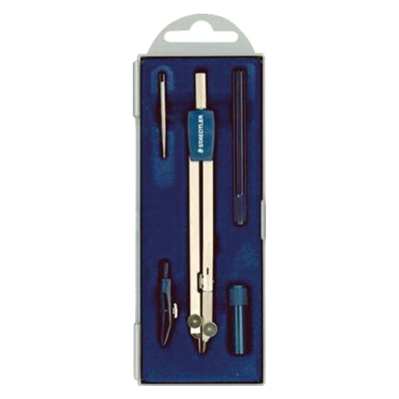 Staedtler Zirkelset 559 Schulzirkel aus Metall, 350 mm, 179 mm, Silber/blau, Etui (559 C05)