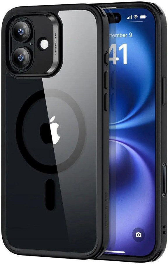 ESR iPhone 16 Classic Hybrid Case m. Camera Control Knap - MagSafe Kompatibel - Gennemsigtig / Sort