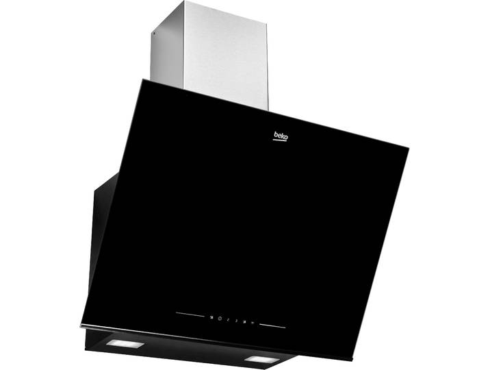 BEKO Kopffreihaube BHCA66641BBHS 7704331206 , Energieeffizienz: A, silber (schwarz), B:59,5cm H:113,8cm T:41,9cm, Dunstabzugshauben, Metallfettfilter – Fettpartikel zuverlässig auffangen, Kopffreihaube