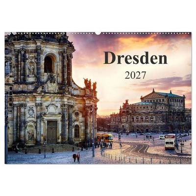 Dresden 2027 / Geburtstagskalender (Wandkalender 2027 DIN A2 quer), CALVENDO Monatskalender