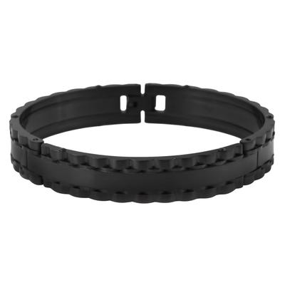 Armreif ADELIA´S "Armband – Armreif aus Edelstahl Ø 6,8 cm cm", schwarz, Armbänder, Damen, 6,8cm, Edelstahl, Armreif, Ideal als Geschenk – dezent und elegant