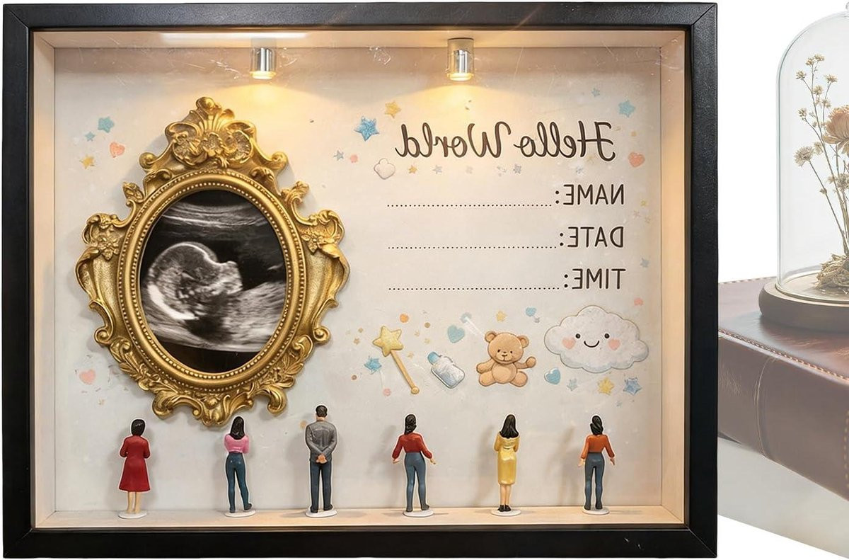 Herdenking Memory Box DIY Silhouette Box voor Kinderkamer Decoratie - Mini Museum Ontwerp - 21.7 x 26.7 cm